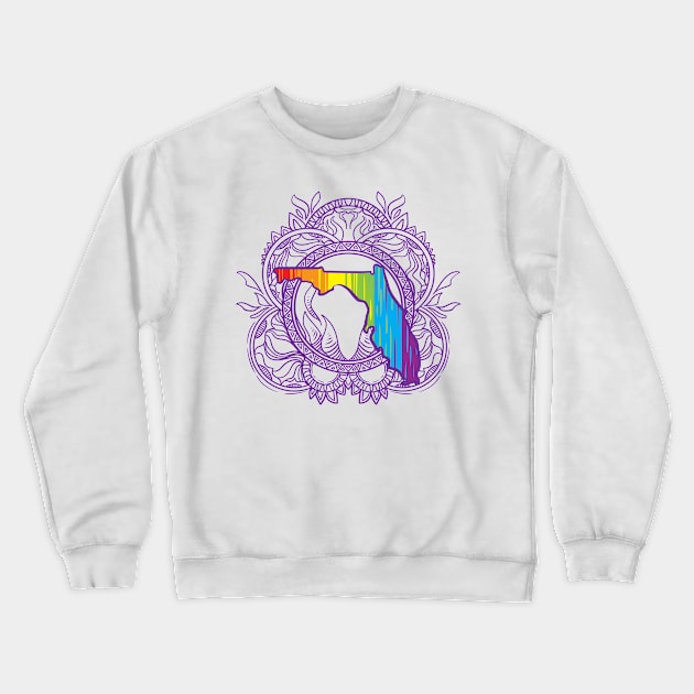 Florida Mandala Pride Crewneck Sweatshirt by Manfish Inc.